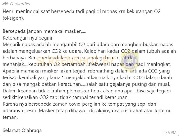 Cek Fakta [SALAH] Seorang Pesepeda Meninggal Di Monas