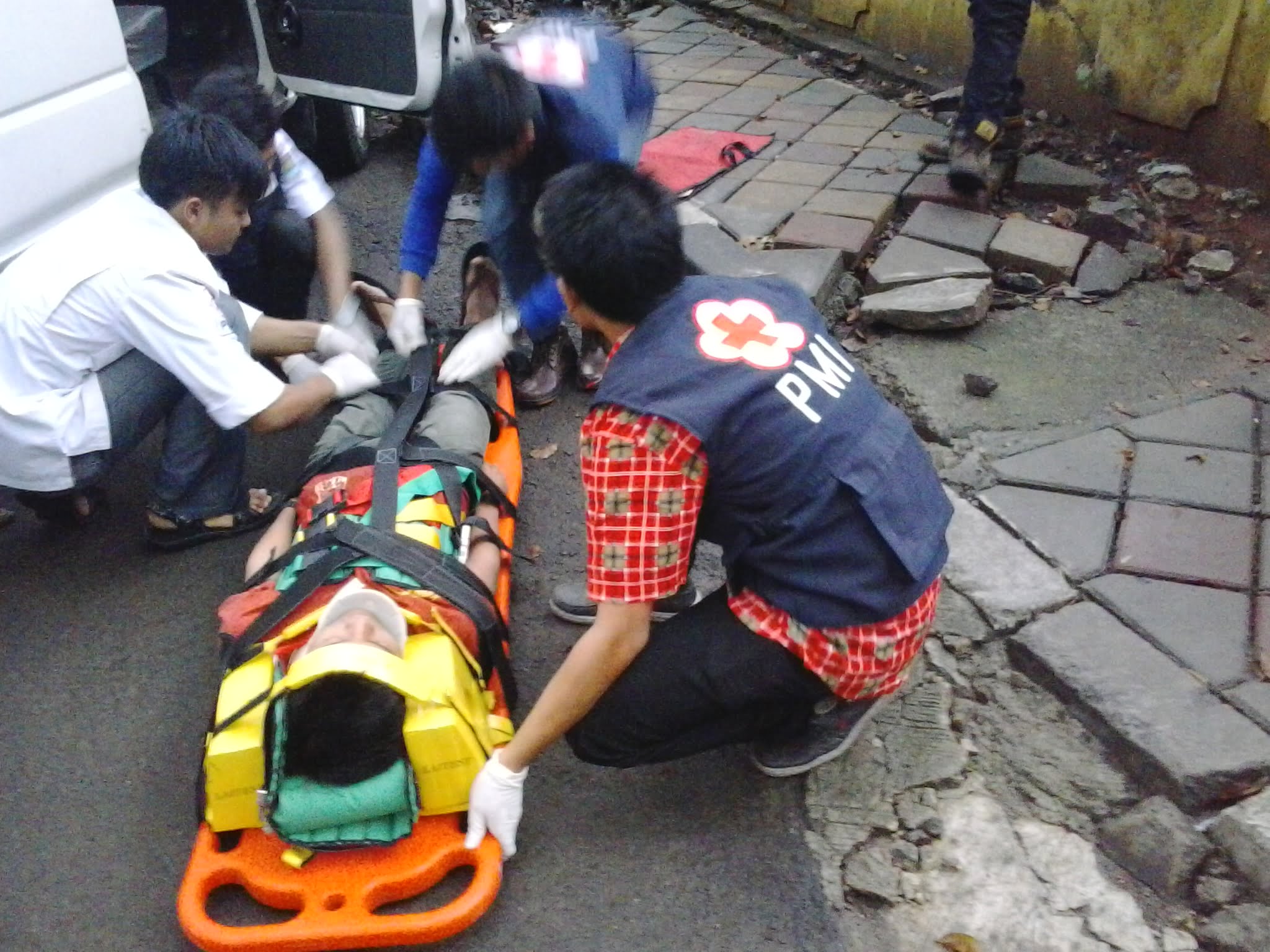 Simulasi Lakalantas PMI Se Tangerang Mempersiapkan Posko 