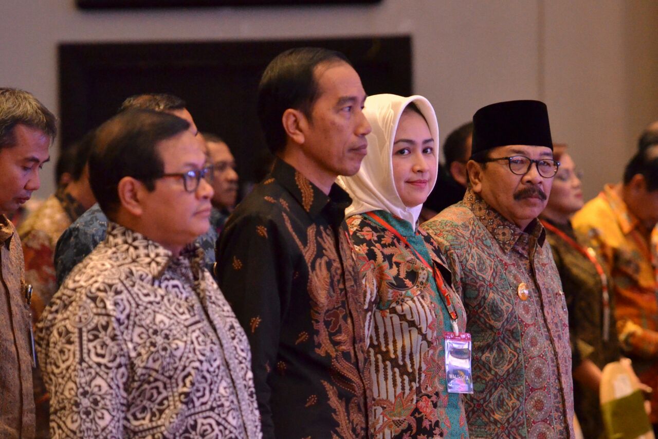 Presiden Jokowi saat hadir pada penutupan Rakernas XII 