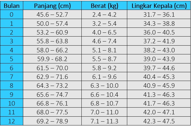 Berapakah Panjang Dan Berat Normal Bayi Usia 0 Sampai 12 Bulan? | Kabar ...