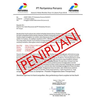 [SALAH] SURAT PERNYATAAN 20 ORANG LOLOS SELEKSI DI PT PERTAMINA