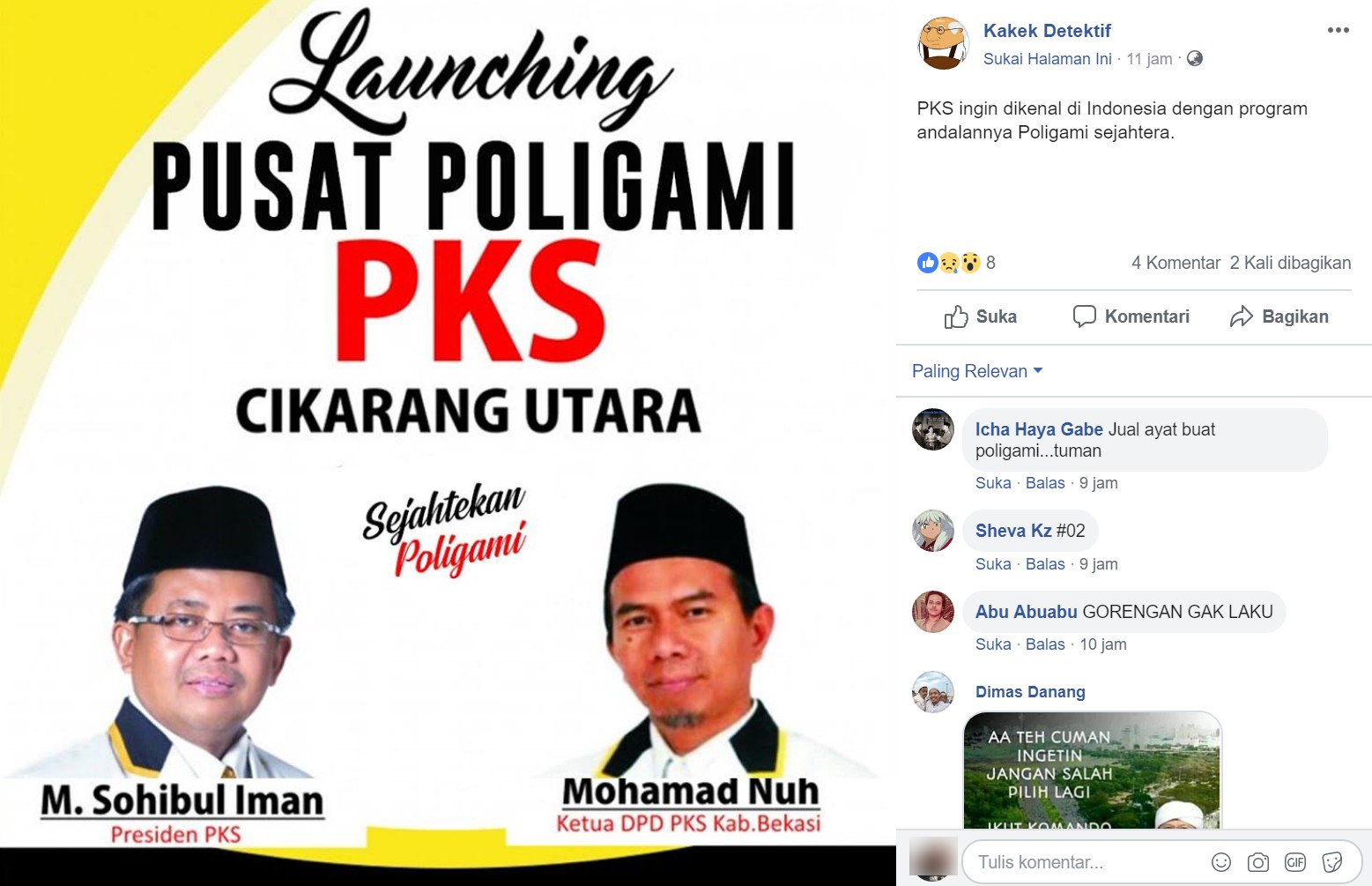 [SALAH] Poster Launching Pusat Poligami PKS Cikarang Utara