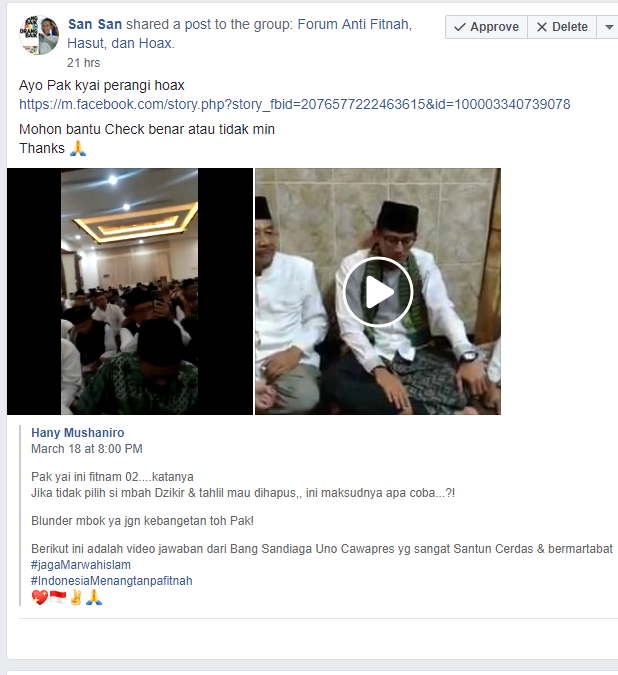 [BENAR] Video soal Tak Ada Lagi Tahlil dan NU Jadi Fosil Jika Jokowi-Ma'ruf Kalah