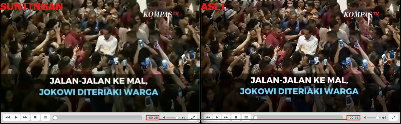 [SALAH] Suntingan Video "Jalan-Jalan ke Mal, Jokowi Diteriaki Warga"