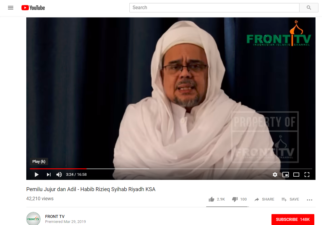 [SALAH] Habib Rizieq Syihab : Menlu Retno LP Marsudi mengimbau staf KBRI Riyadh dan KJRI Jeddah di Arab Saudi agar memenangkan capres Jokowi