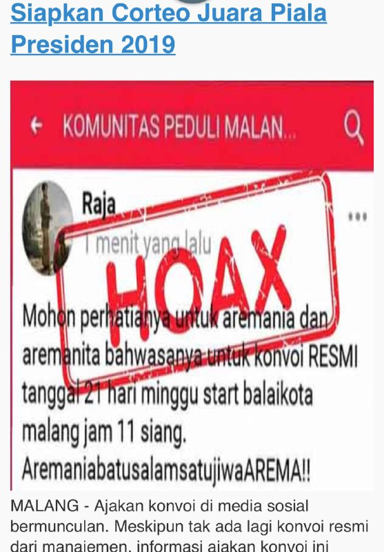 [SALAH] PESAN AJAKAN KONVOI RESMI AREMA