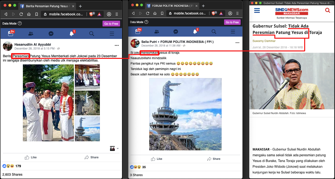 [SALAH] "Peresmian Patung Yesus Memberkati oleh Jokowi"