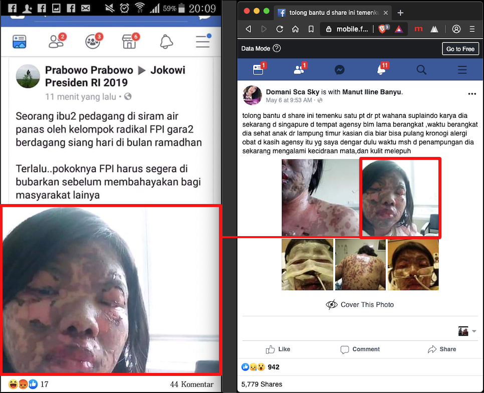 [SALAH] "ibu2 pedagang di siram air panas oleh FPI"