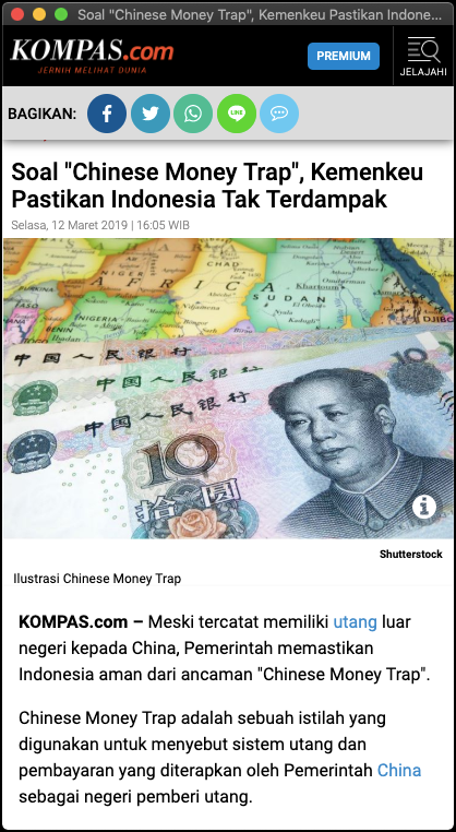 [BERITA] “Soal “Chinese Money Trap”, Kemenkeu Pastikan Indonesia Tak Terdampak”