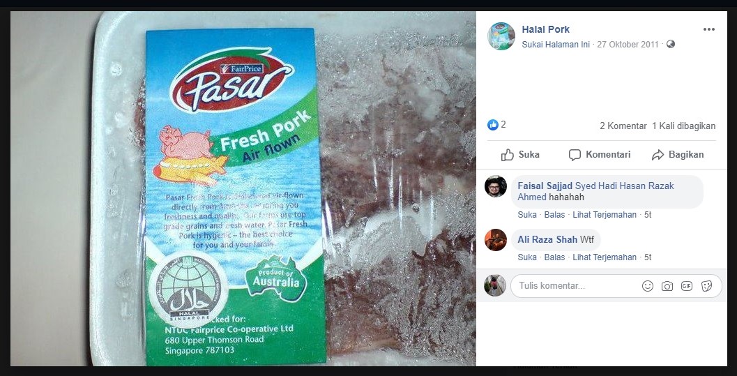 [SALAH] Daging Babi Halal ‘Halal Pork’ di Singapura