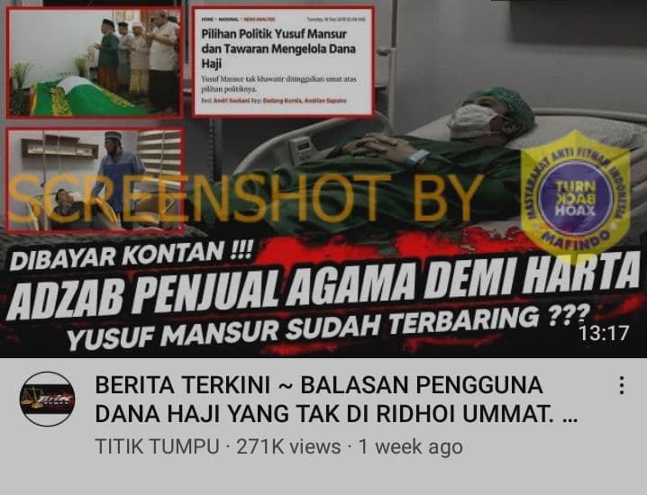 [SALAH] "DIBAYAR KONTAN!!! ADZAB PENJUAL AGAMA DEMI HARTA. YUSUF MANSUR SUDAH TERBARING???"