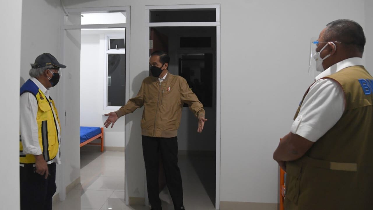 Presiden Tinjau Kesiapan Rusun Pasar Rumput untuk Isolasi Pasien Covid-19
