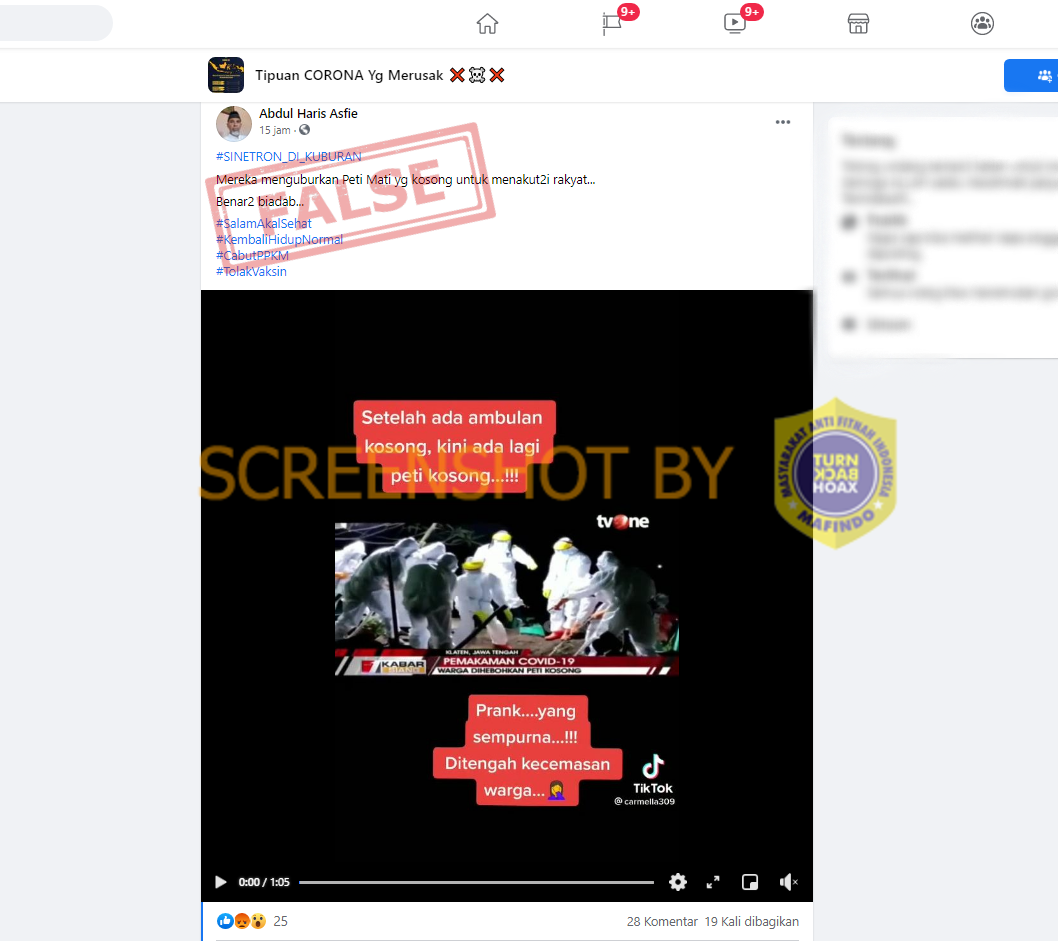 [SALAH] Video "Mereka menguburkan Peti Mati yg kosong untuk menakut2i rakyat"