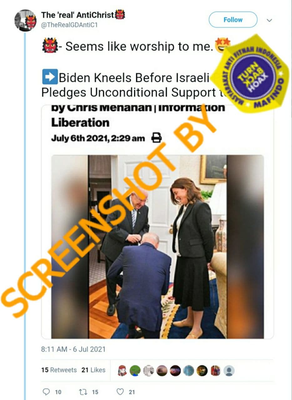 [SALAH] Presiden Biden Berlutut di Hadapan Presiden Israel dan Menyatakan Dukungan Penuh untuk Israel
