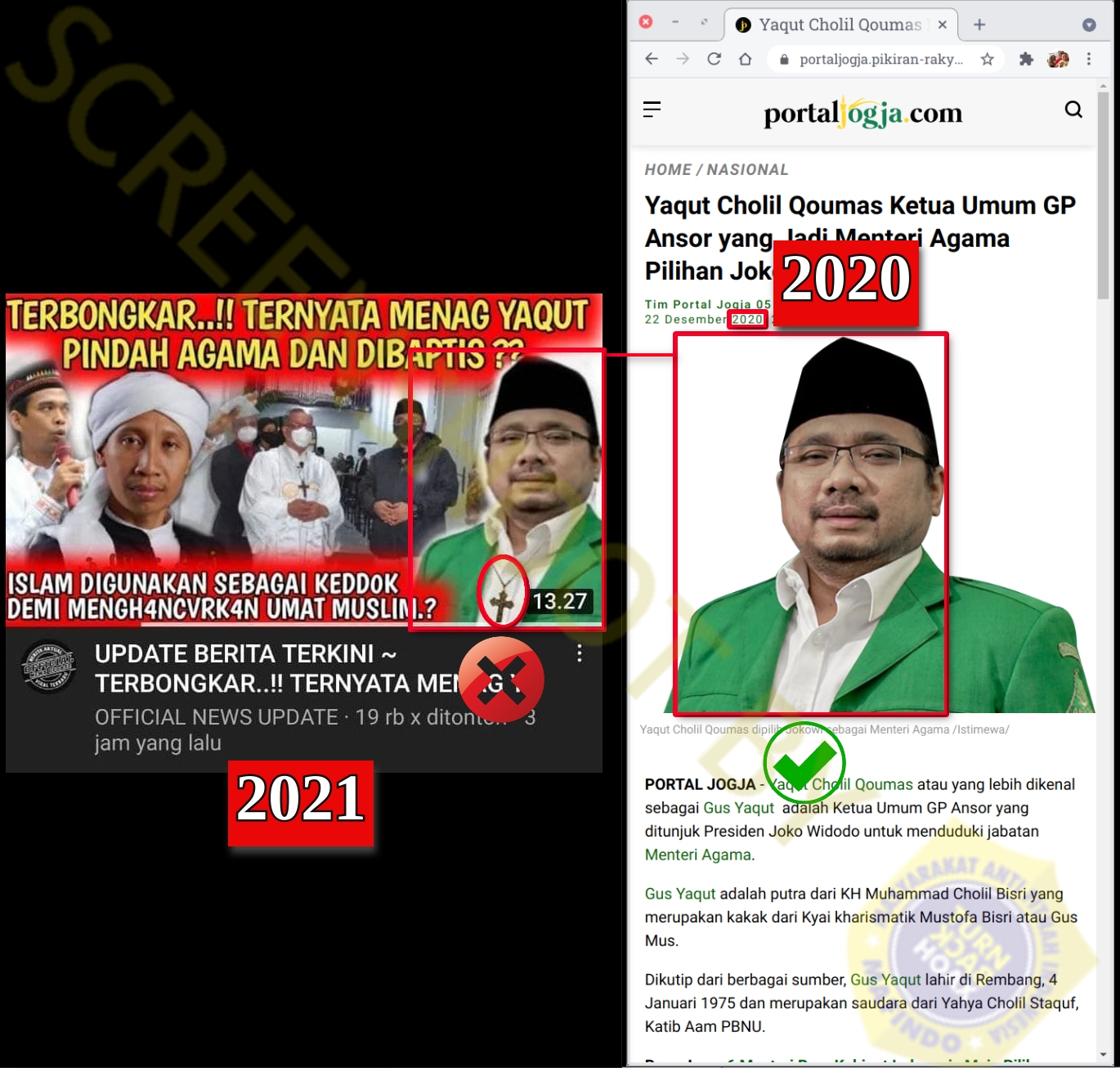 [SALAH] Video "TERNYATA MENAG YAQUT PINDAH AGAMA DAN DIBAPTIS"