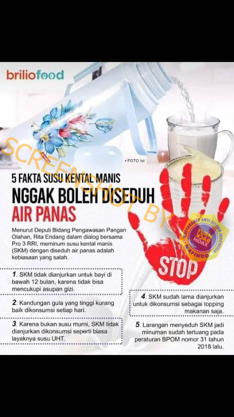 [SALAH] Susu Kental Manis Tidak Boleh Diseduh dengan Air Panas