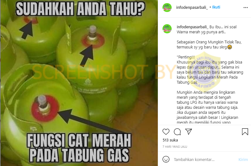 [SALAH]: Lingkaran Merah di Tabung Gas LPG Penanda Jika Terdapat Kebocoran