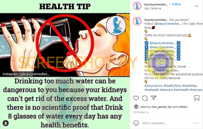 [SALAH] Terlalu Banyak Meminum Air Berbahaya bagi Tubuh