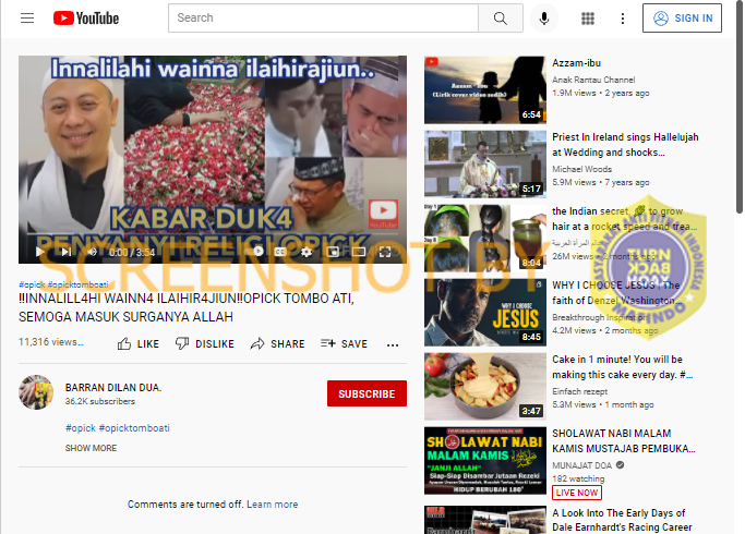 [SALAH] Video “‼️INNALILL4HI WAINN4 ILAIHIR4JIUN‼️OPICK TOMBO ATI, SEMOGA MASUK SURGANYA ALLAH”