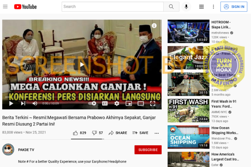 [SALAH] Video “Berita Terkini ~ Resmi❗Megawati Bersama Prabowo Akhirnya Sepakat, Ganjar Resmi Diusung 2 Partai Ini!”