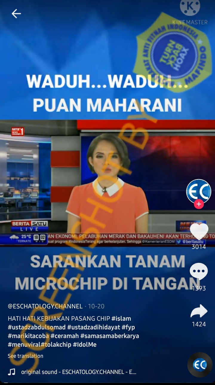 [SALAH] Puan Maharani Sarankan Penanaman Microchip Di Tangan