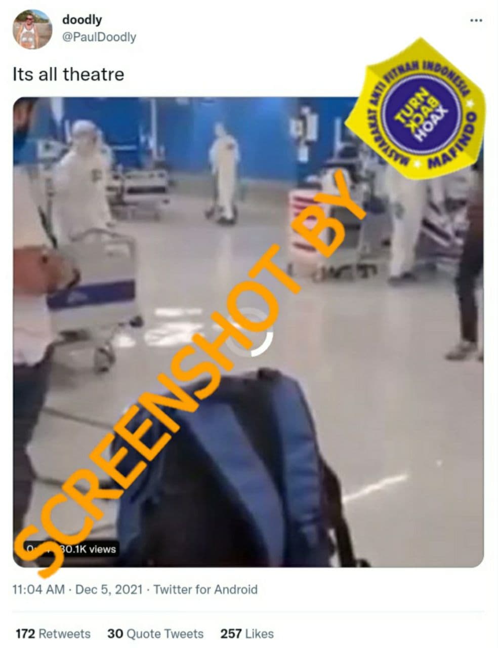 [SALAH] Video Bukti Varian Omicron Hanya Dibuat-Buat