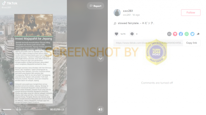 [SALAH] Majapahit Menginvasi Jepang – TurnBackHoax.ID
