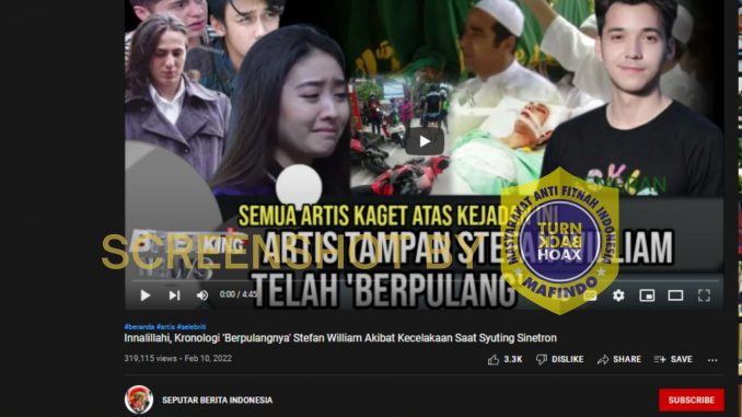 [SALAH] Innalillahi, Kronologi ‘Berpulangnya’ Stefan William Akibat Kecelakaan Saat Syuting Sinetron