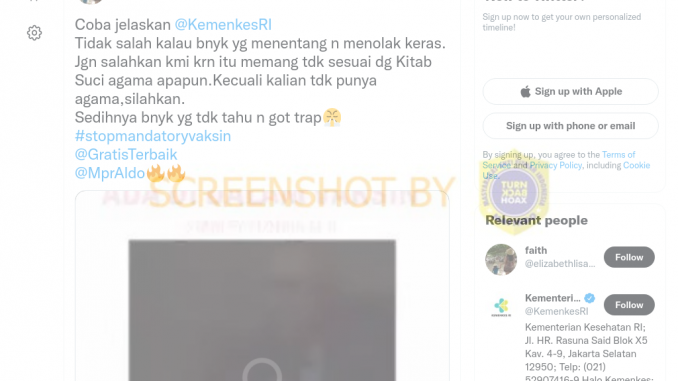 [SALAH] Vaksin Covid-19 Mengandung Janin Manusia Usia 3 Bulan