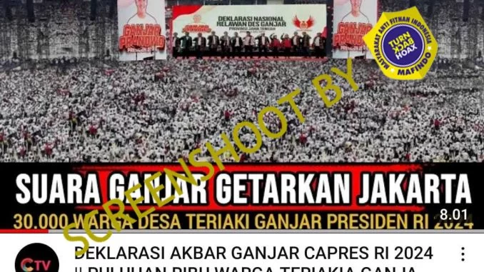 [SALAH] SUARA GANJAR GETARKAN JAKARTA, 30.000 WARGA DESA TERIAKI GANJAR PRESIDEN RI 2024.
