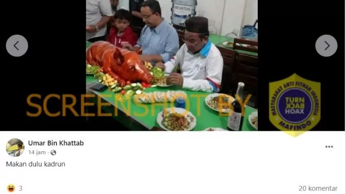 [SALAH] Foto Anies sedang Makan di Warung Sederhana Babi Guling