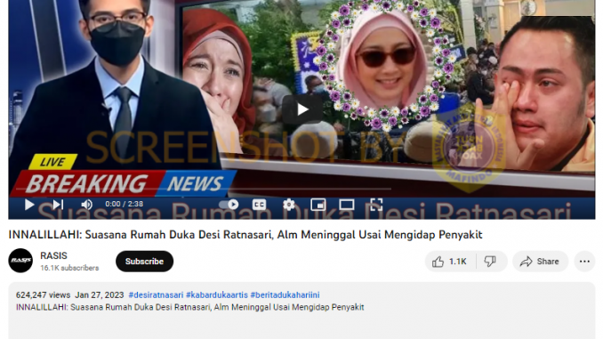 [SALAH] Desy Ratnasari Meninggal Dunia