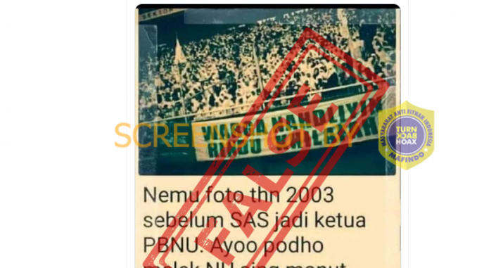 [SALAH] Foto “spanduk tahun 2003 Warga Nahdliyin Rindu Khilafah”