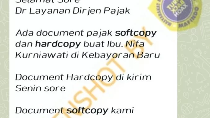 [SALAH] Pesan WhatsApp Direktorat Jenderal Pajak