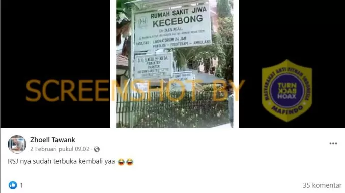 [SALAH] Rumah Sakit Jiwa Kecebong