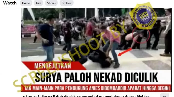 [SALAH] SURYA PALOH DICULIK PENDUKUNG ANIES