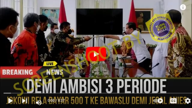 [SALAH] DEMI TIGA PERIODE, JOKOWI RELA BAYAR 500 TRILIUN KE BAWASLU DEMI JEGAL ANIES