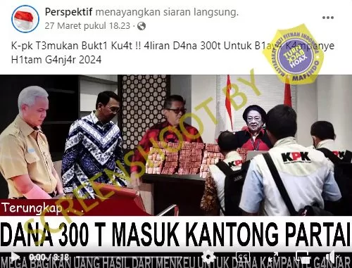 [SALAH] KPK TEMUKAN DANA 300 TRILIUN UNTUK BIAYA KAMPANYE GANJAR