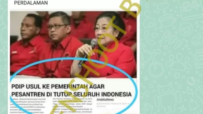 [SALAH] PDIP USUL KE PEMERINTAH AGAR PESANTREN DITUTUP SELURUH INDONESIA