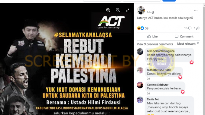 [SALAH] Poster Ajakan Donasi ACT untuk Palestina