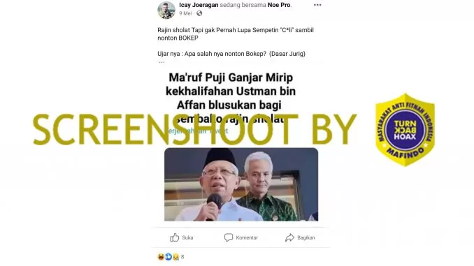 [SALAH] Ma’ruf Puji Ganjar Mirip Kekhalifahan Utsaman Bin Affan Blusukan Rajin Sholat