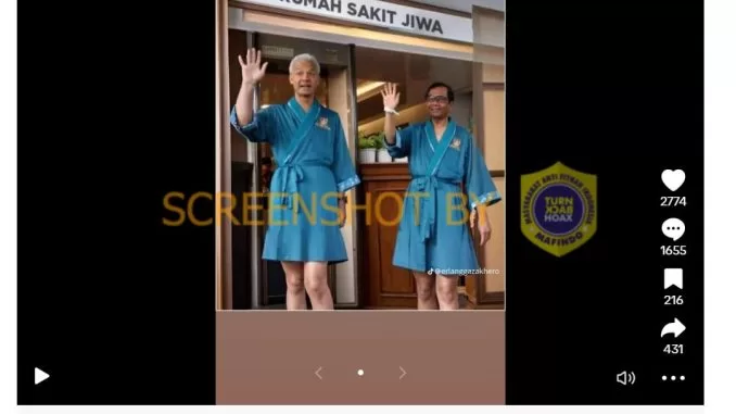 [SALAH] Gambar Ganjar dan Mahfud sedang di Rumah Sakit Jiwa