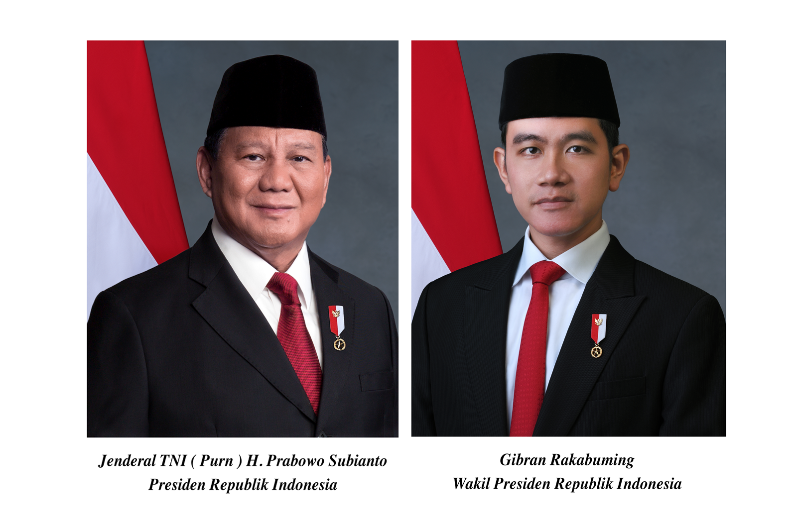 Foto Resmi Presiden Prabowo Subianto dan Wakil Presiden Gibran Rakabuming Raka (2024-2029)